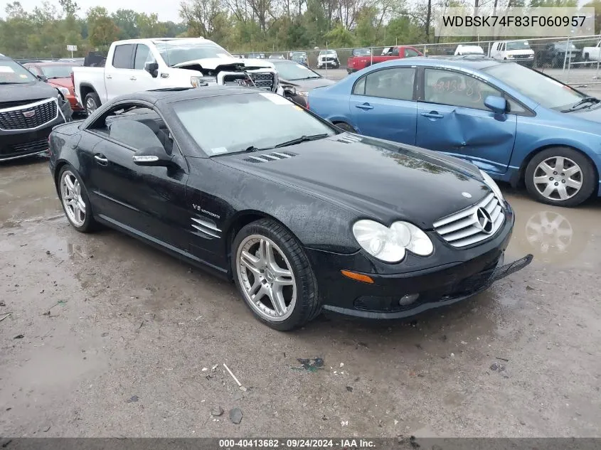 2003 Mercedes-Benz Sl 55 Amg VIN: WDBSK74F83F060957 Lot: 40413682