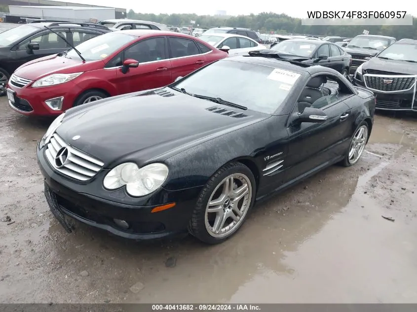 2003 Mercedes-Benz Sl 55 Amg VIN: WDBSK74F83F060957 Lot: 40413682