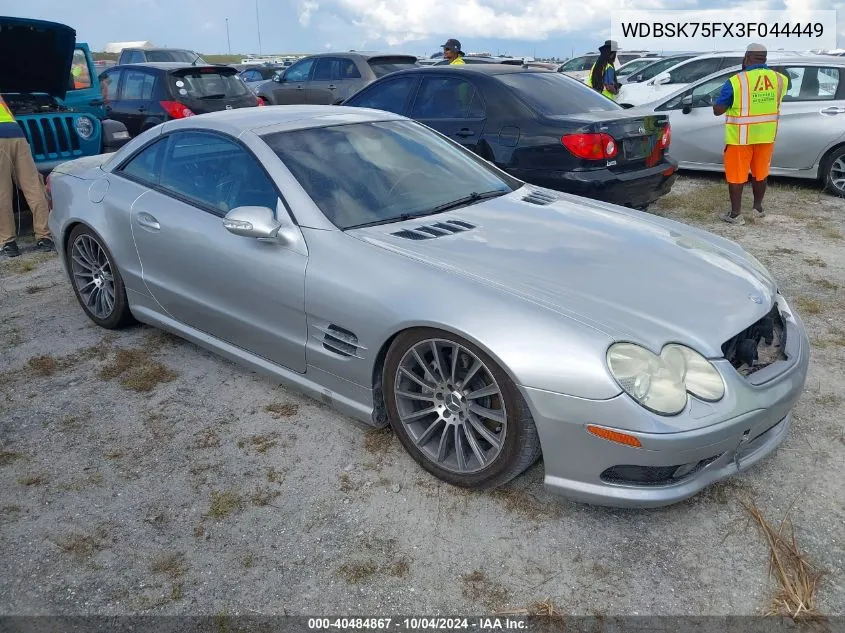 2003 Mercedes-Benz Sl 500 VIN: WDBSK75FX3F044449 Lot: 40484867