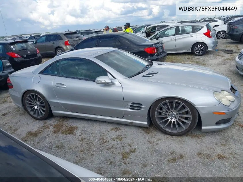 2003 Mercedes-Benz Sl 500 VIN: WDBSK75FX3F044449 Lot: 40484867