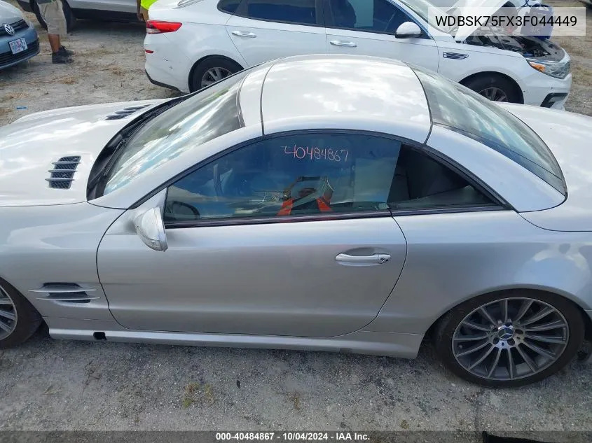 2003 Mercedes-Benz Sl 500 VIN: WDBSK75FX3F044449 Lot: 40484867