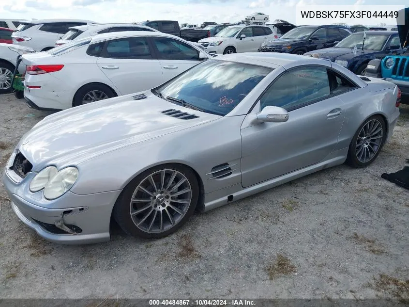 2003 Mercedes-Benz Sl 500 VIN: WDBSK75FX3F044449 Lot: 40484867