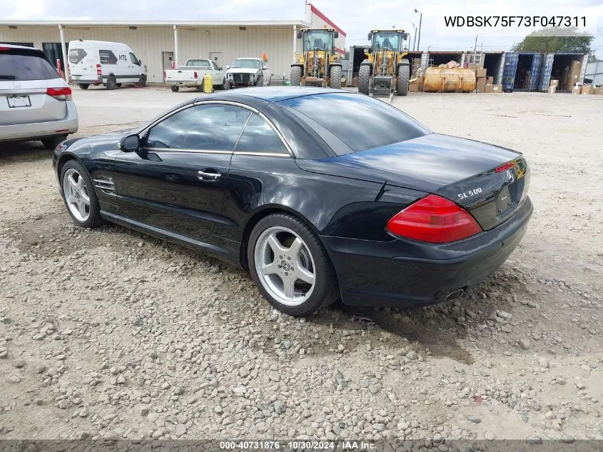 2003 Mercedes-Benz Sl 500 VIN: WDBSK75F73F047311 Lot: 40731876