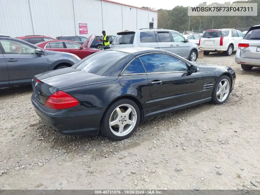 2003 Mercedes-Benz Sl 500 VIN: WDBSK75F73F047311 Lot: 40731876