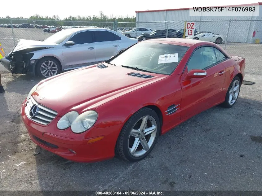 2004 Mercedes-Benz Sl 500 VIN: WDBSK75F14F076983 Lot: 40283104