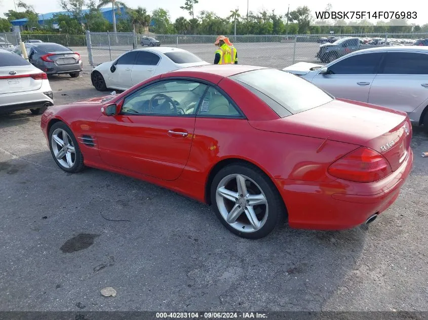 2004 Mercedes-Benz Sl 500 VIN: WDBSK75F14F076983 Lot: 40283104