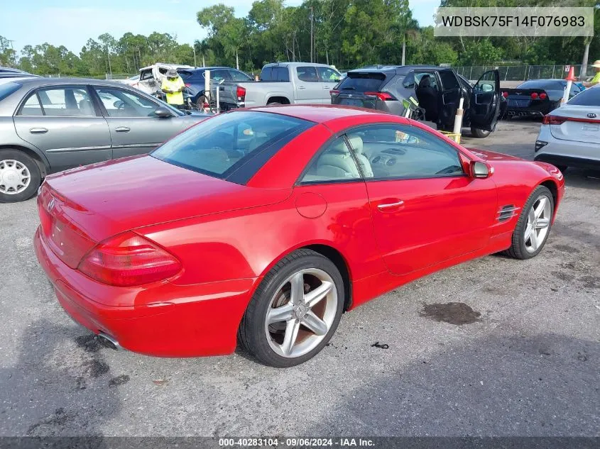 2004 Mercedes-Benz Sl 500 VIN: WDBSK75F14F076983 Lot: 40283104