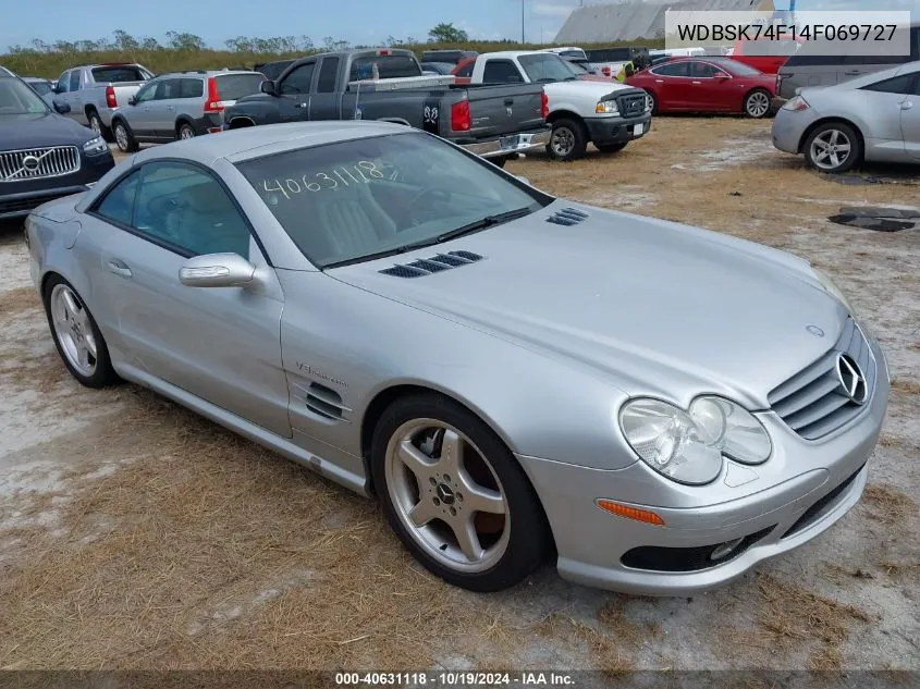 2004 Mercedes-Benz Sl 55 Amg VIN: WDBSK74F14F069727 Lot: 40631118