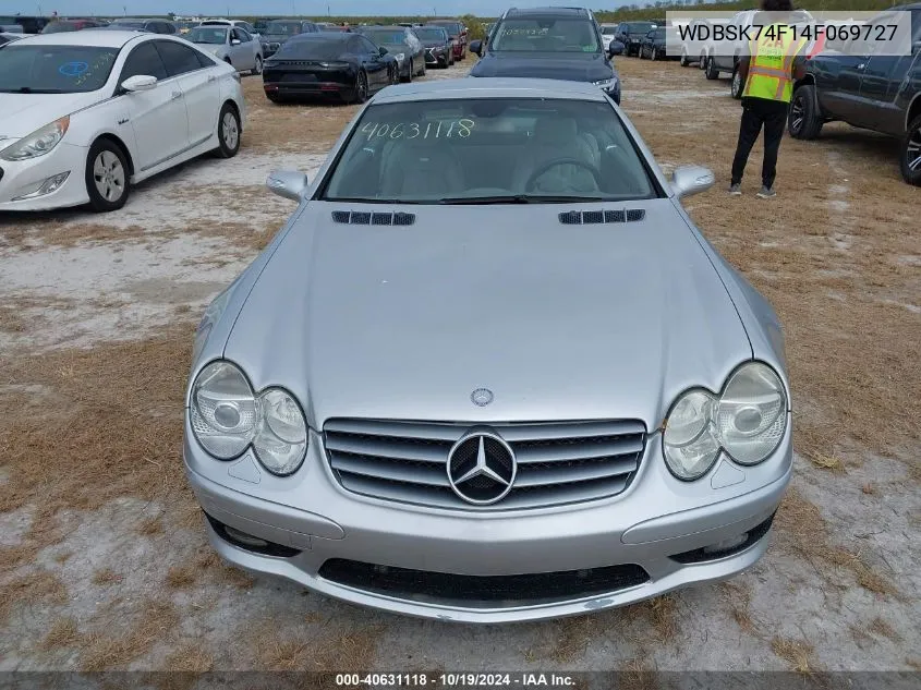 2004 Mercedes-Benz Sl 55 Amg VIN: WDBSK74F14F069727 Lot: 40631118