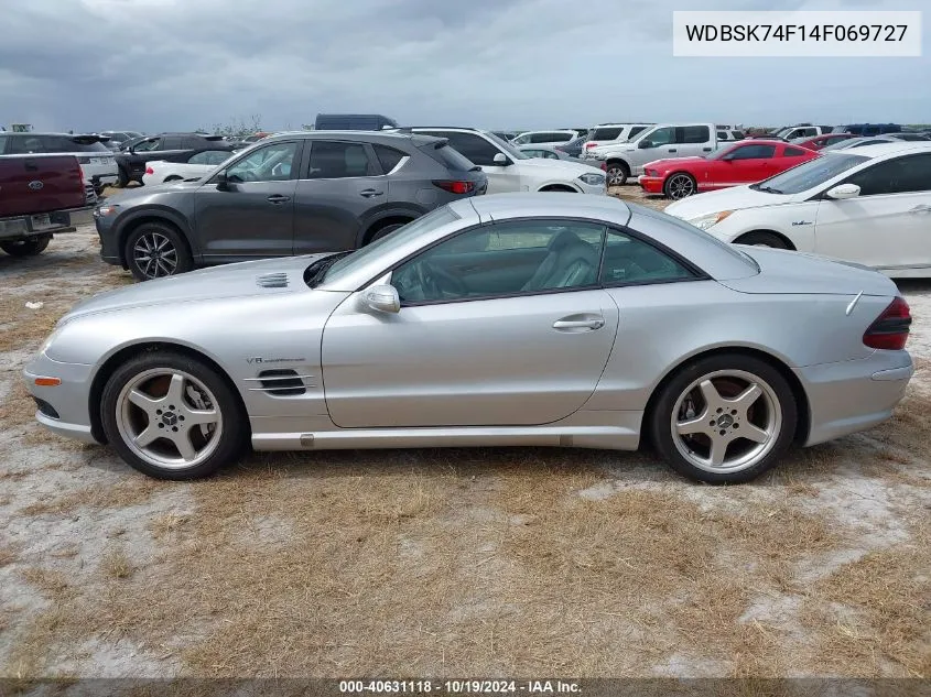 2004 Mercedes-Benz Sl 55 Amg VIN: WDBSK74F14F069727 Lot: 40631118