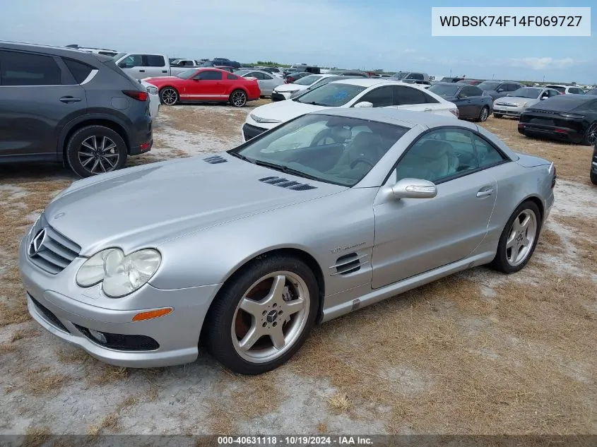 2004 Mercedes-Benz Sl 55 Amg VIN: WDBSK74F14F069727 Lot: 40631118