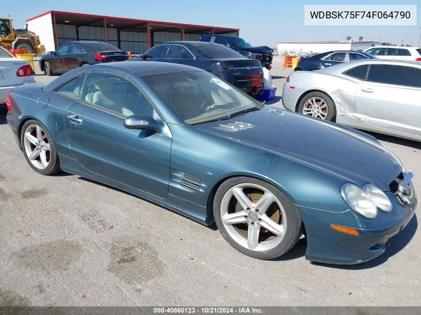 2004 Mercedes-Benz Sl 500 500 VIN: WDBSK75F74F064790 Lot: 40660123