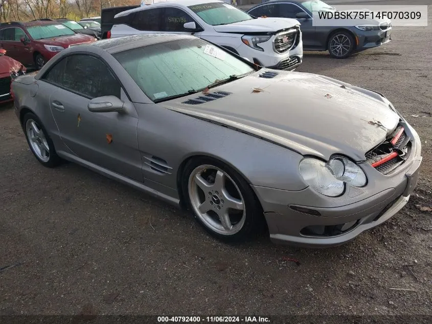 2004 Mercedes-Benz Sl-Class Base (A7) VIN: WDBSK75F14F070309 Lot: 40792400