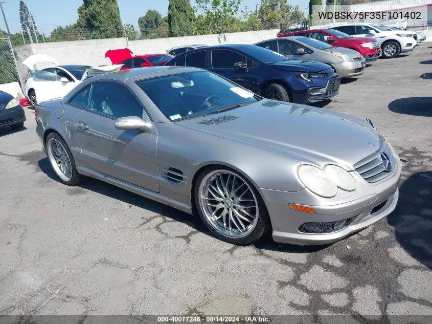 2005 Mercedes-Benz Sl 500 VIN: WDBSK75F35F101402 Lot: 40077246