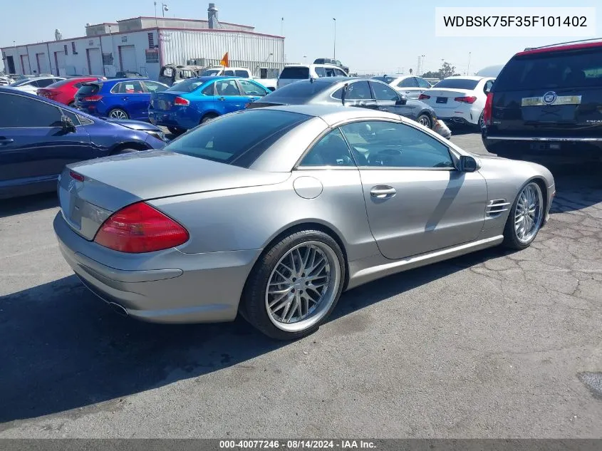 2005 Mercedes-Benz Sl 500 VIN: WDBSK75F35F101402 Lot: 40077246