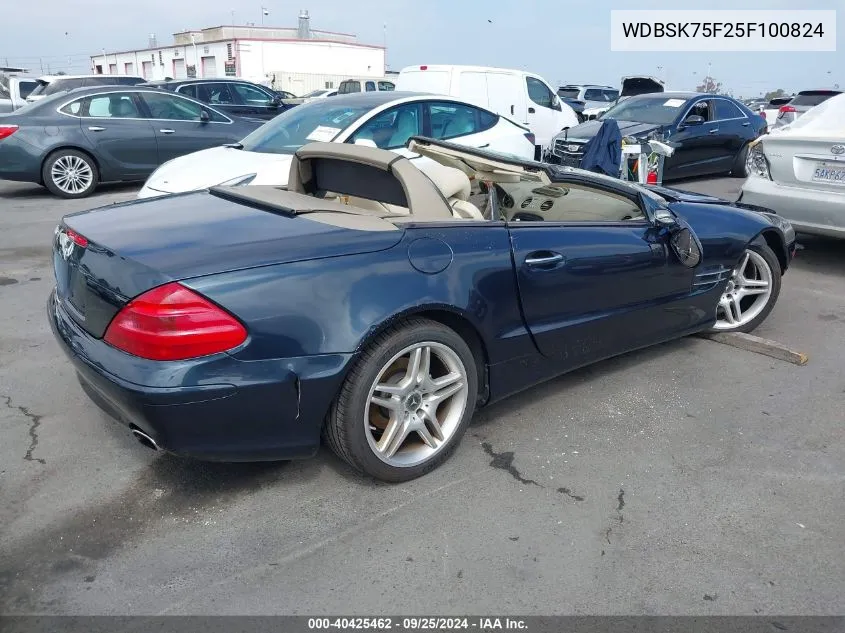 2005 Mercedes-Benz Sl 500 VIN: WDBSK75F25F100824 Lot: 40425462