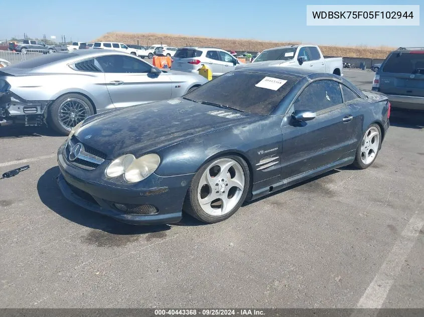 2005 Mercedes-Benz Sl 500 VIN: WDBSK75F05F102944 Lot: 40443368