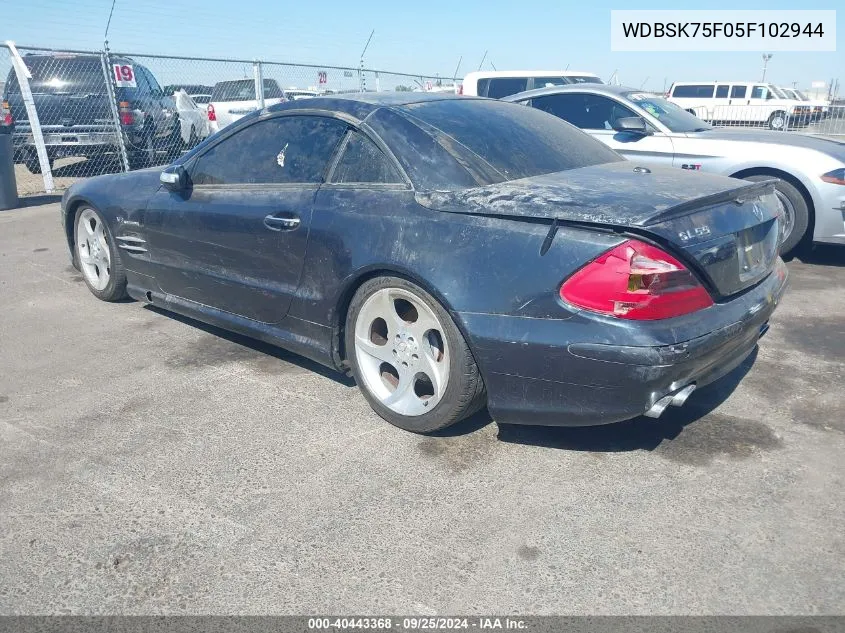 2005 Mercedes-Benz Sl 500 VIN: WDBSK75F05F102944 Lot: 40443368