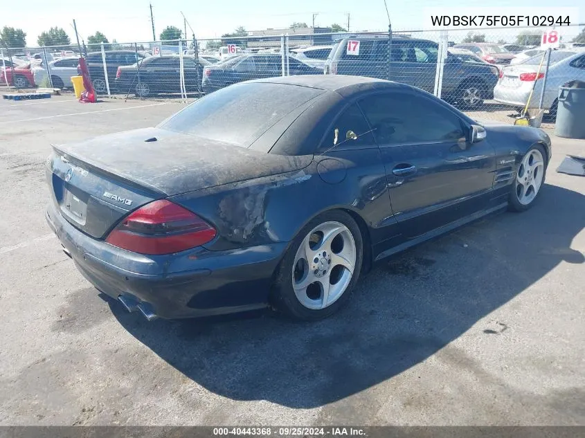 2005 Mercedes-Benz Sl 500 VIN: WDBSK75F05F102944 Lot: 40443368