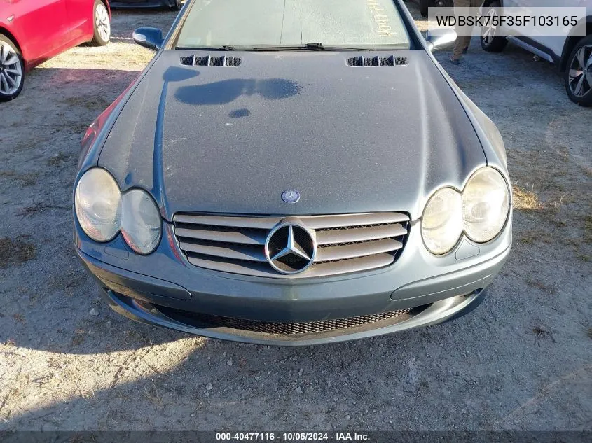 2005 Mercedes-Benz Sl 500 VIN: WDBSK75F35F103165 Lot: 40477116