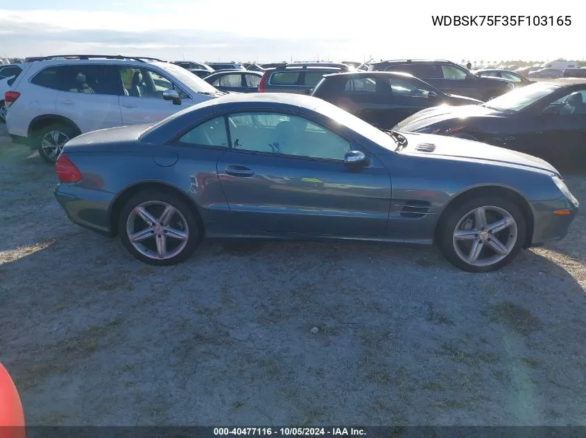 2005 Mercedes-Benz Sl 500 VIN: WDBSK75F35F103165 Lot: 40477116