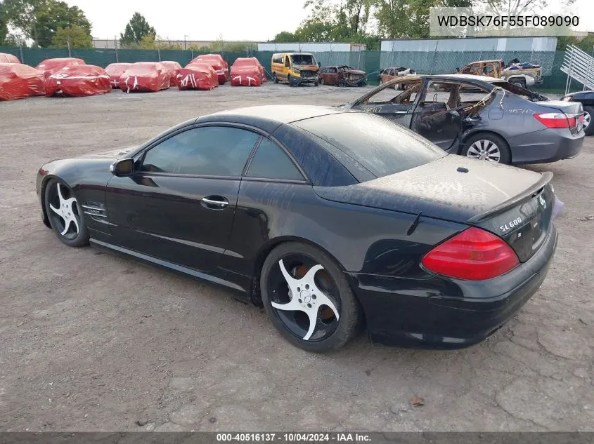 2005 Mercedes-Benz Sl 600 VIN: WDBSK76F55F089090 Lot: 40516137