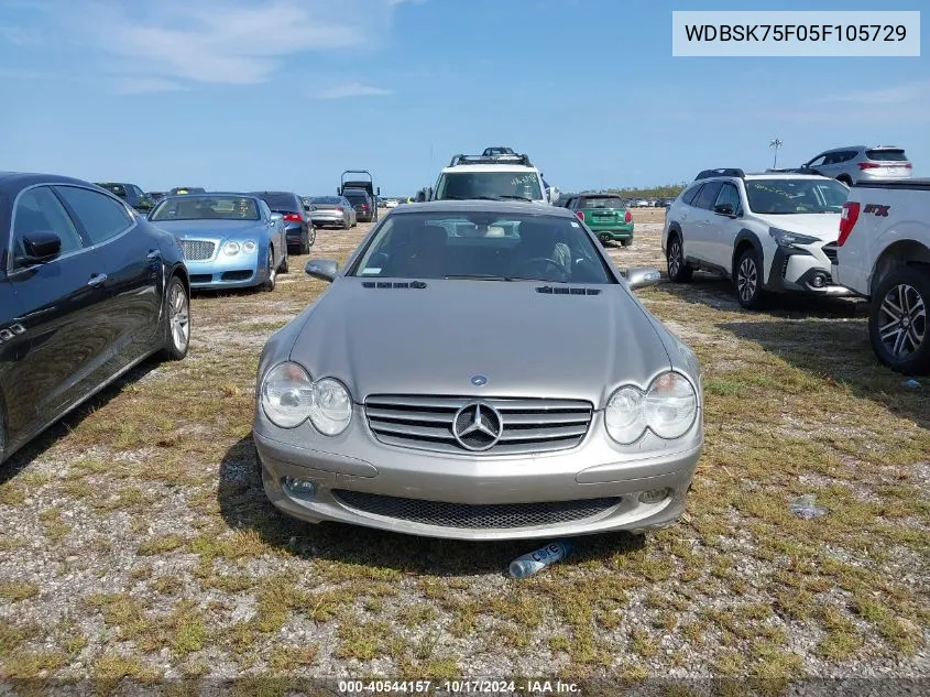 2005 Mercedes-Benz Sl 500 VIN: WDBSK75F05F105729 Lot: 40544157