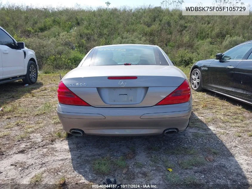 2005 Mercedes-Benz Sl 500 VIN: WDBSK75F05F105729 Lot: 40544157