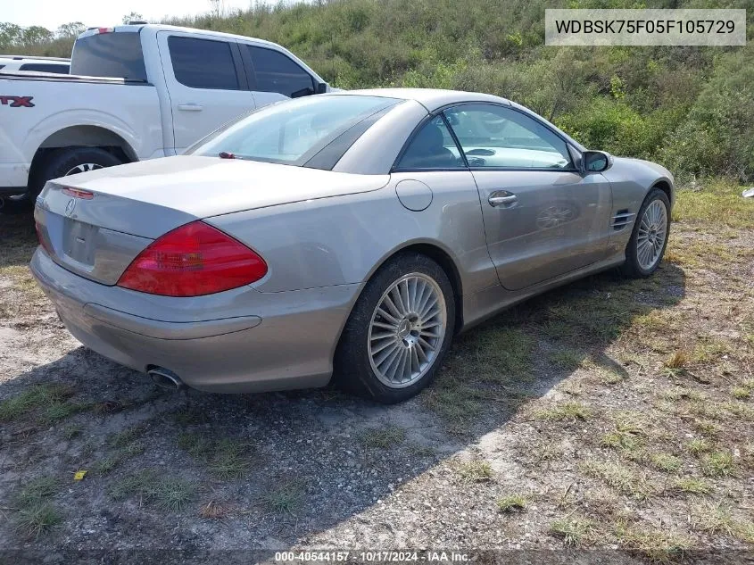 2005 Mercedes-Benz Sl 500 VIN: WDBSK75F05F105729 Lot: 40544157