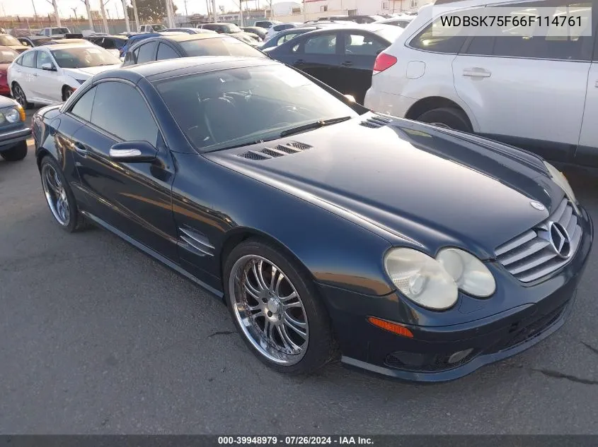 2006 Mercedes-Benz Sl 500 500 VIN: WDBSK75F66F114761 Lot: 39948979