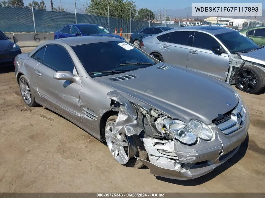 2007 Mercedes-Benz Sl 550 VIN: WDBSK71F67F117893 Lot: 39775343