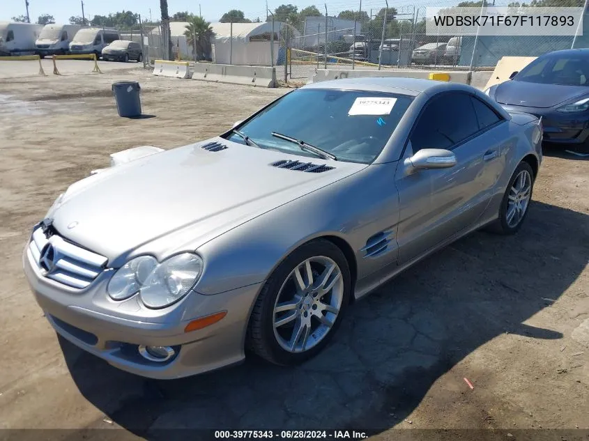 2007 Mercedes-Benz Sl 550 VIN: WDBSK71F67F117893 Lot: 39775343