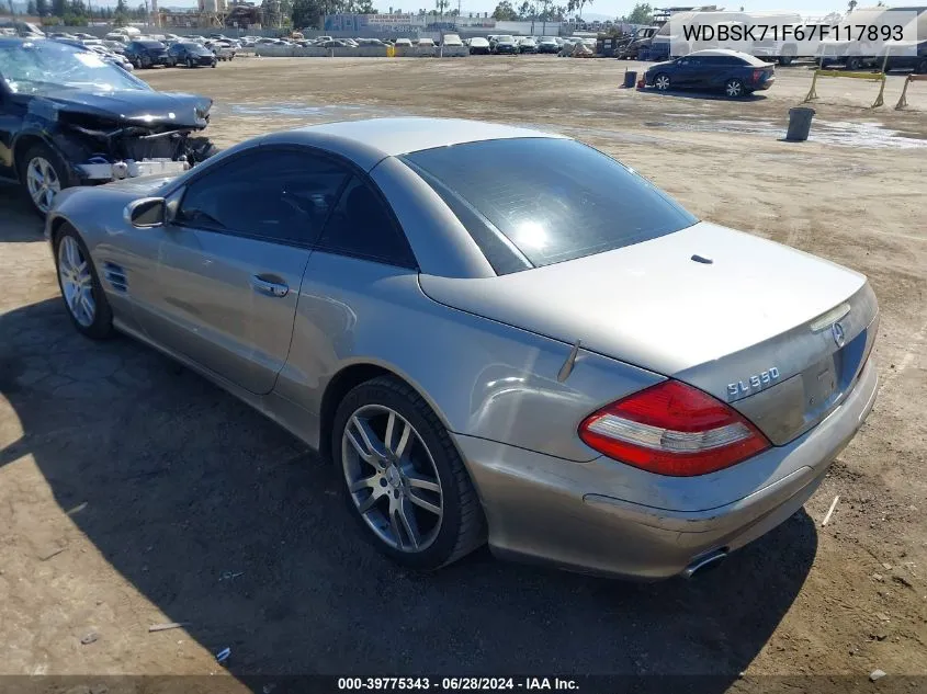 2007 Mercedes-Benz Sl 550 VIN: WDBSK71F67F117893 Lot: 39775343