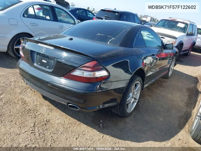 2007 Mercedes-Benz Sl 550 VIN: WDBSK71F57F122602 Lot: 40517433