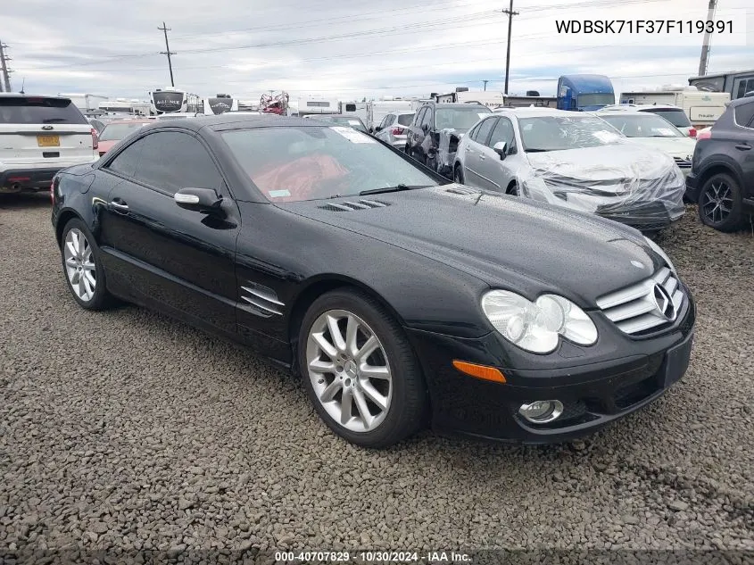 2007 Mercedes-Benz Sl 550 VIN: WDBSK71F37F119391 Lot: 40707829