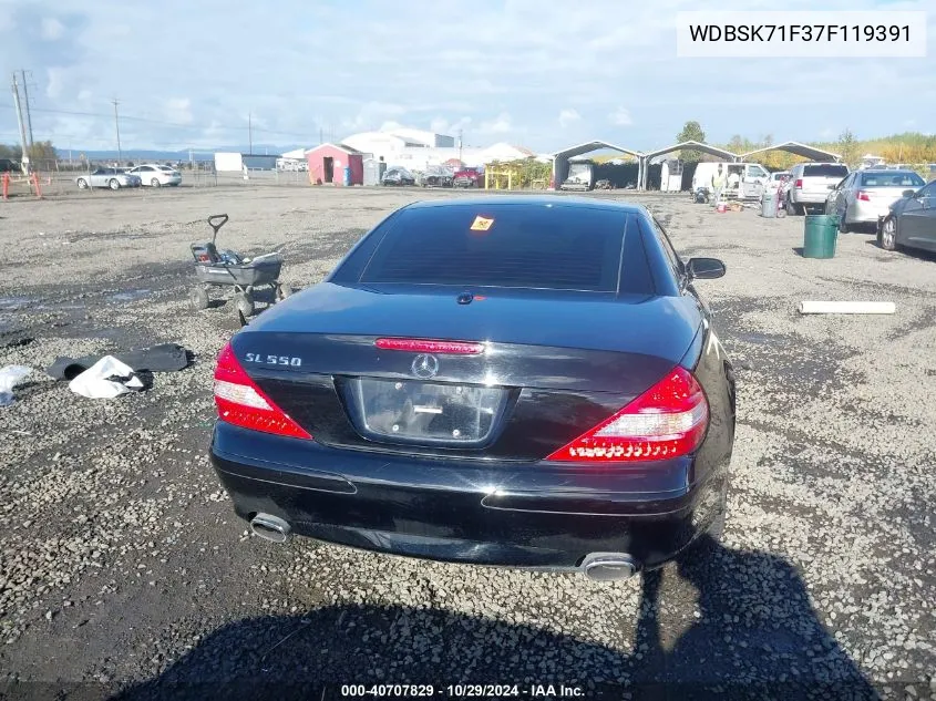 2007 Mercedes-Benz Sl 550 VIN: WDBSK71F37F119391 Lot: 40707829