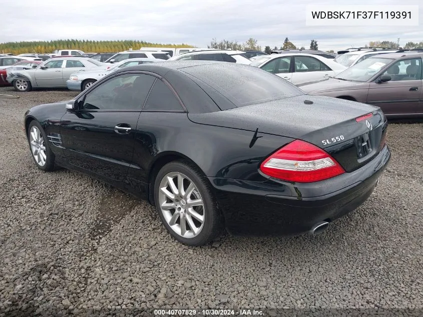 2007 Mercedes-Benz Sl 550 VIN: WDBSK71F37F119391 Lot: 40707829