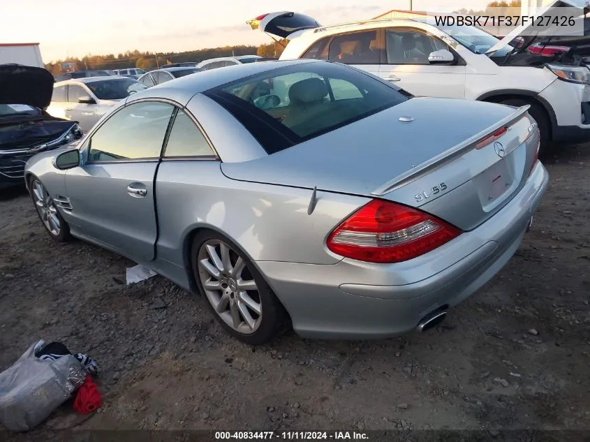 2007 Mercedes-Benz Sl 550 VIN: WDBSK71F37F127426 Lot: 40834477