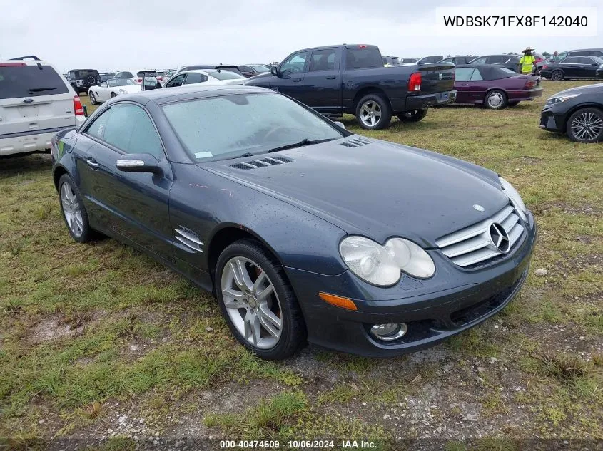 2008 Mercedes-Benz Sl 550 550 VIN: WDBSK71FX8F142040 Lot: 40474609