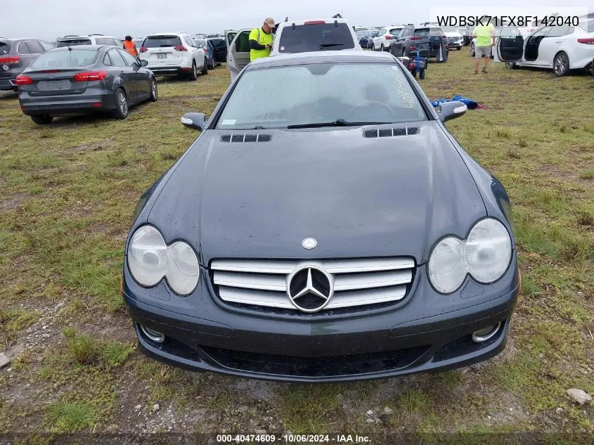 2008 Mercedes-Benz Sl 550 550 VIN: WDBSK71FX8F142040 Lot: 40474609