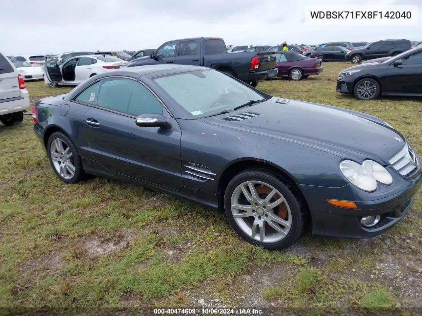 2008 Mercedes-Benz Sl 550 550 VIN: WDBSK71FX8F142040 Lot: 40474609