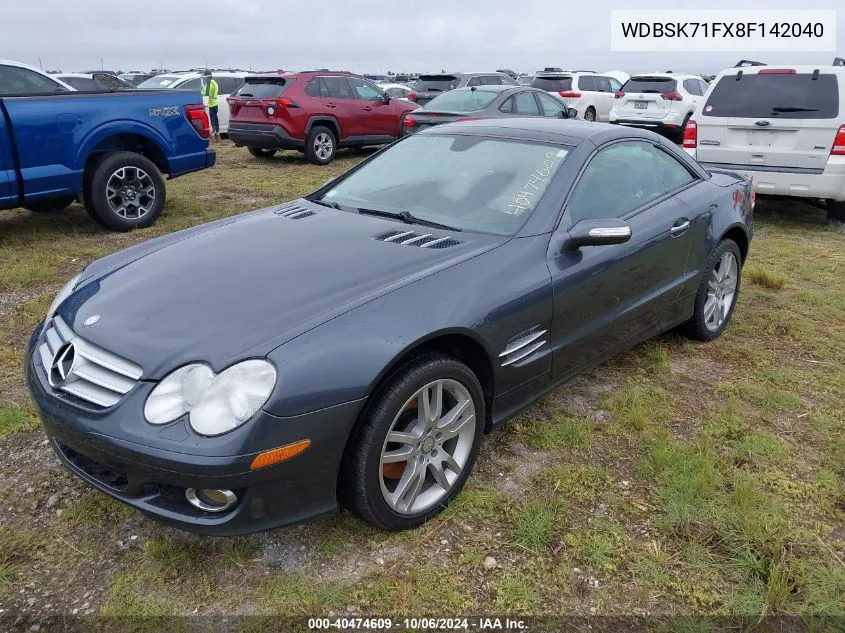 2008 Mercedes-Benz Sl 550 550 VIN: WDBSK71FX8F142040 Lot: 40474609