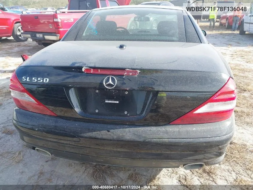 2008 Mercedes-Benz Sl 550 VIN: WDBSK71F78F136048 Lot: 40580417