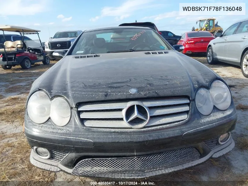 2008 Mercedes-Benz Sl 550 VIN: WDBSK71F78F136048 Lot: 40580417