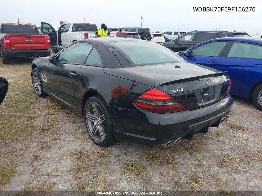 2009 Mercedes-Benz Sl 63 Amg VIN: WDBSK70F59F156270 Lot: 40487492