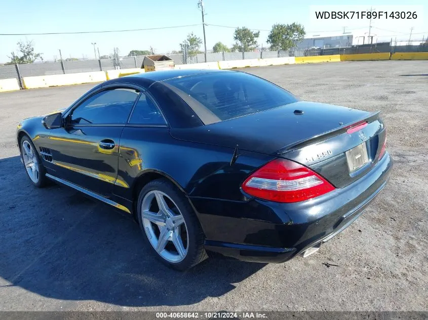 2009 Mercedes-Benz Sl 550 VIN: WDBSK71F89F143026 Lot: 40658642