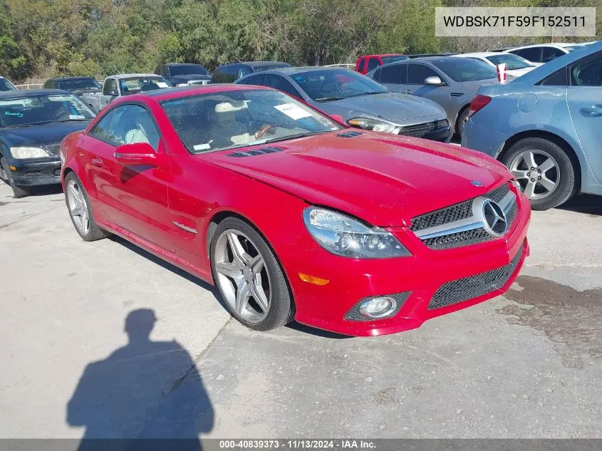 2009 Mercedes-Benz Sl 550 VIN: WDBSK71F59F152511 Lot: 40839373