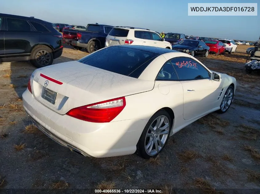 2013 Mercedes-Benz Sl 550 VIN: WDDJK7DA3DF016728 Lot: 40665536