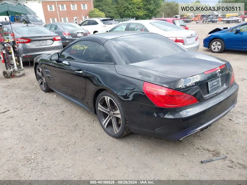 2018 Mercedes-Benz Sl 450 VIN: WDDJK6GA3JF050511 Lot: 40196529