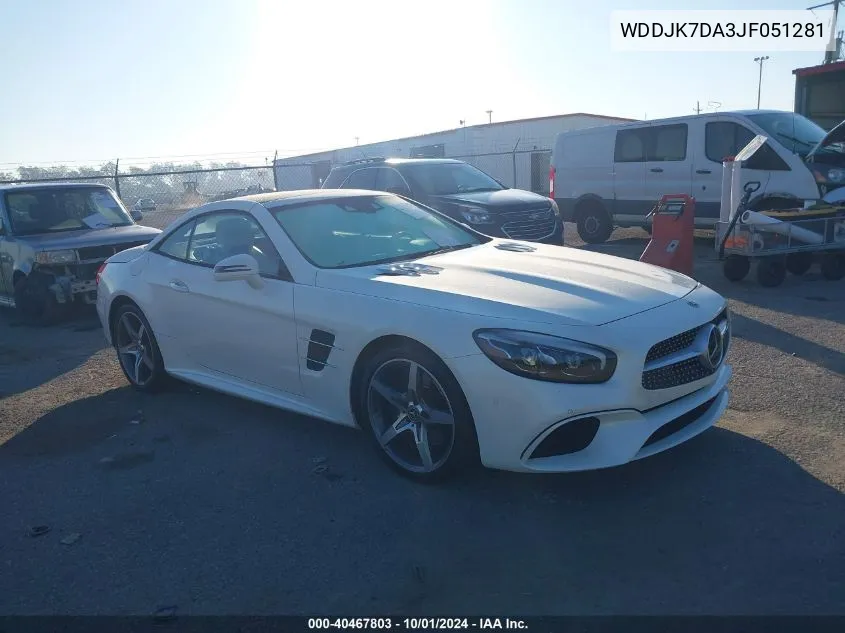 2018 Mercedes-Benz Sl 550 VIN: WDDJK7DA3JF051281 Lot: 40467803